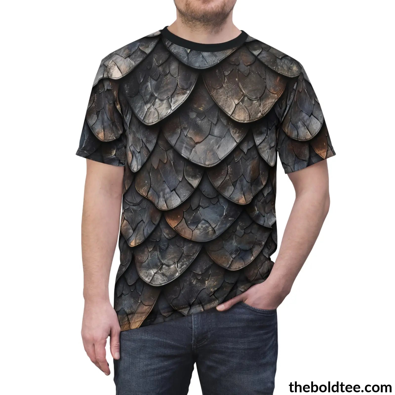 Dragon Scales Tee - Premium All Over Print Crewneck Shirt Prints