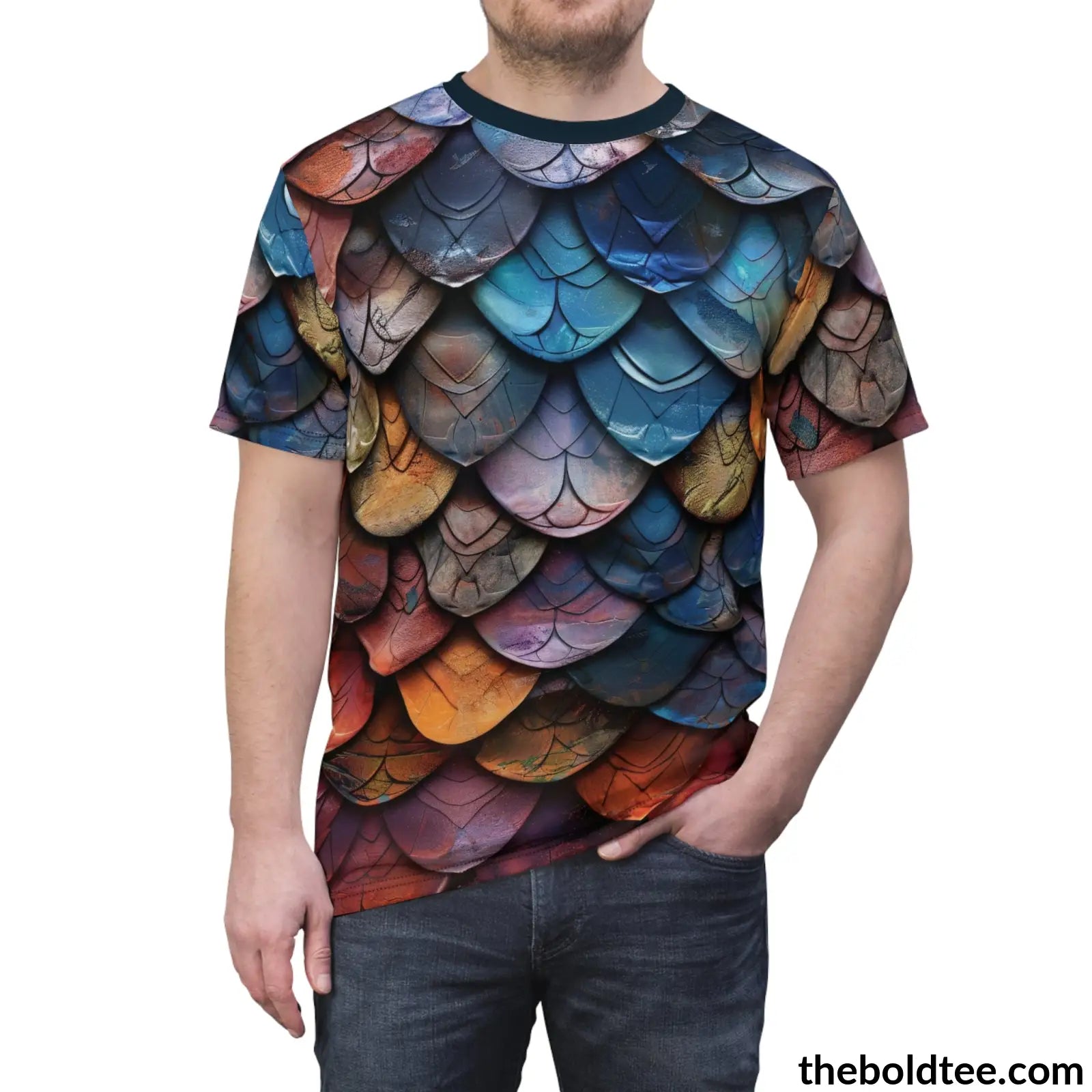 Dragon Scales Tee - Premium All Over Print Crewneck Shirt Prints