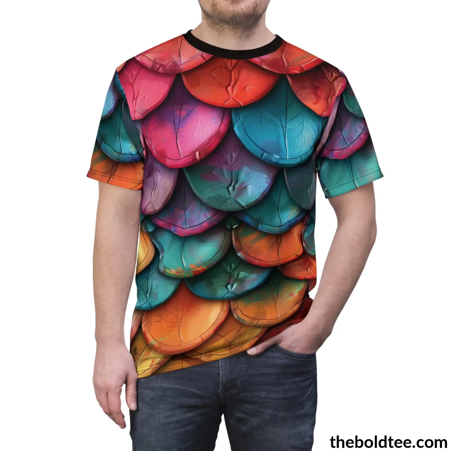 Dragon Scales Tee - Premium All Over Print Crewneck Shirt Prints