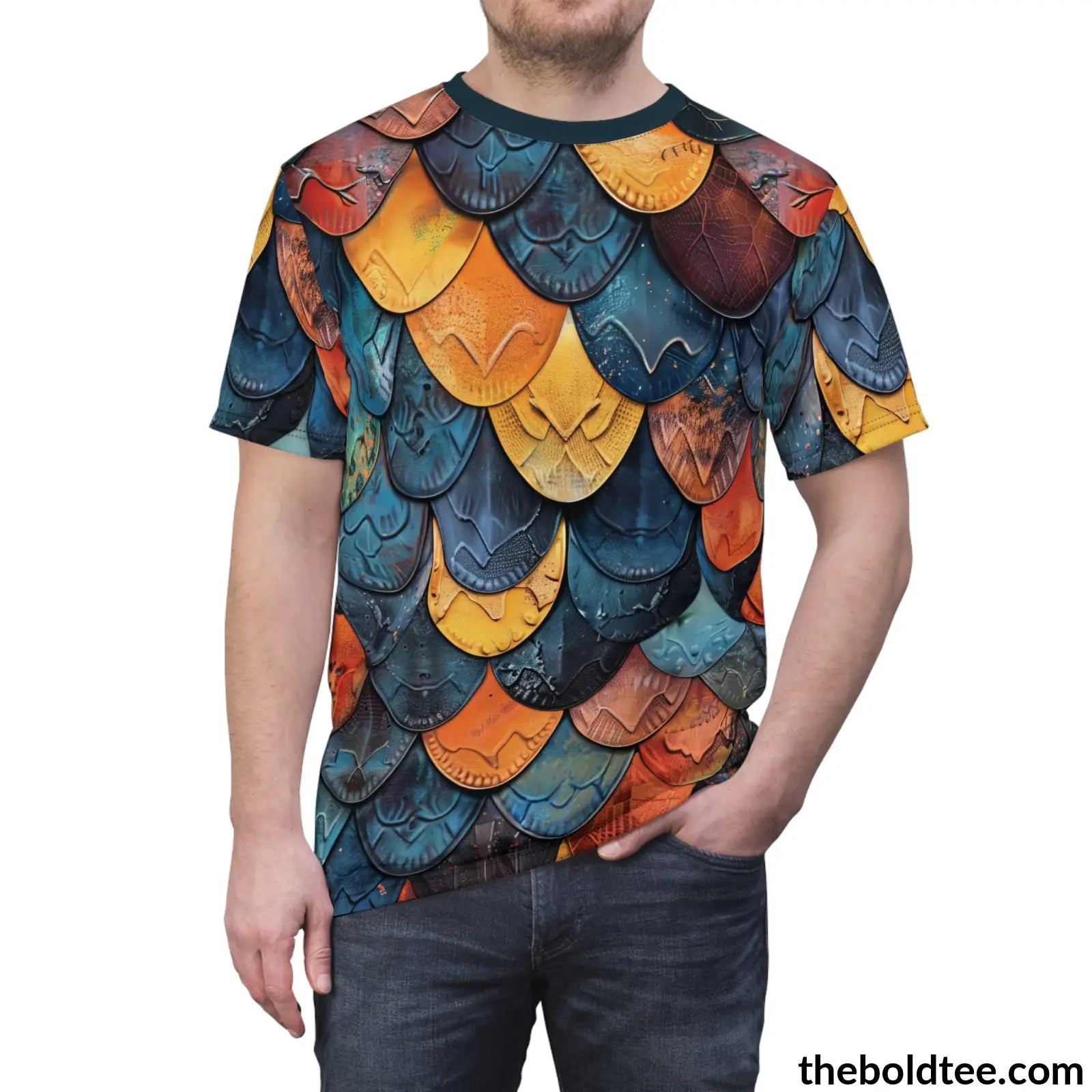 Dragon Scales Tee - Premium All Over Print Crewneck Shirt Prints