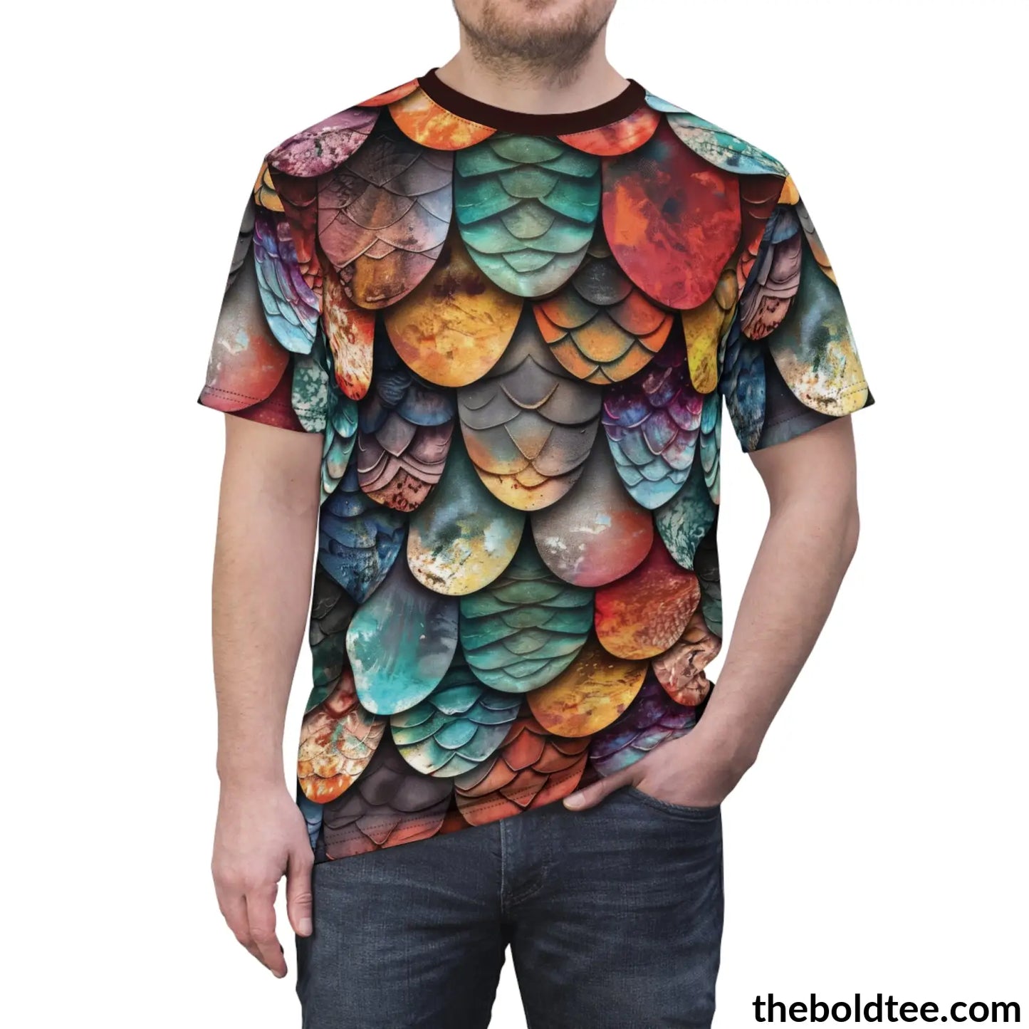 Dragon Scales Tee - Premium All Over Print Crewneck Shirt Prints