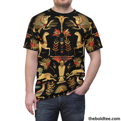 Egypt Pattern Tee - Premium All Over Print Crewneck Shirt Prints