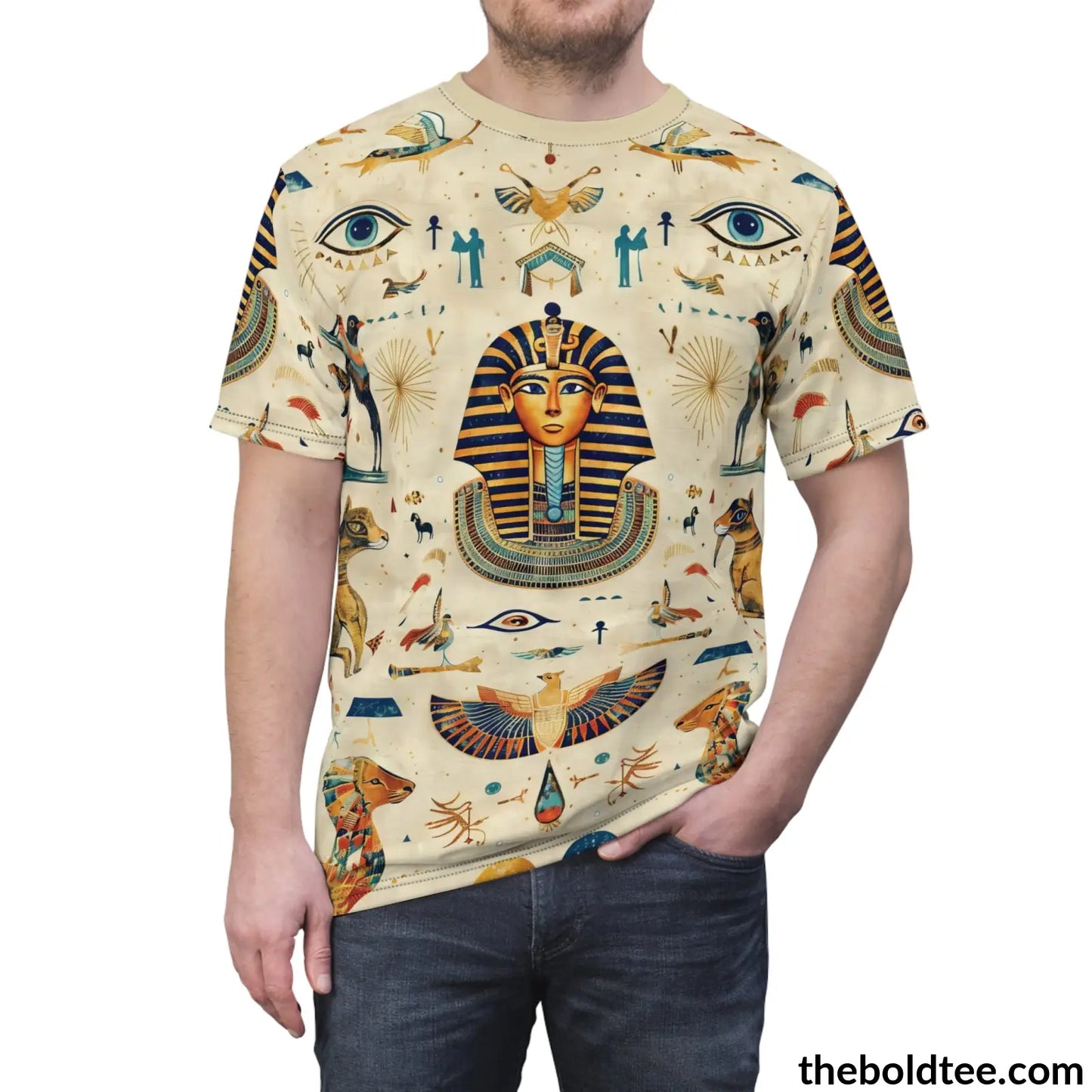 Egypt Pattern Tee - Premium All Over Print Crewneck Shirt Prints