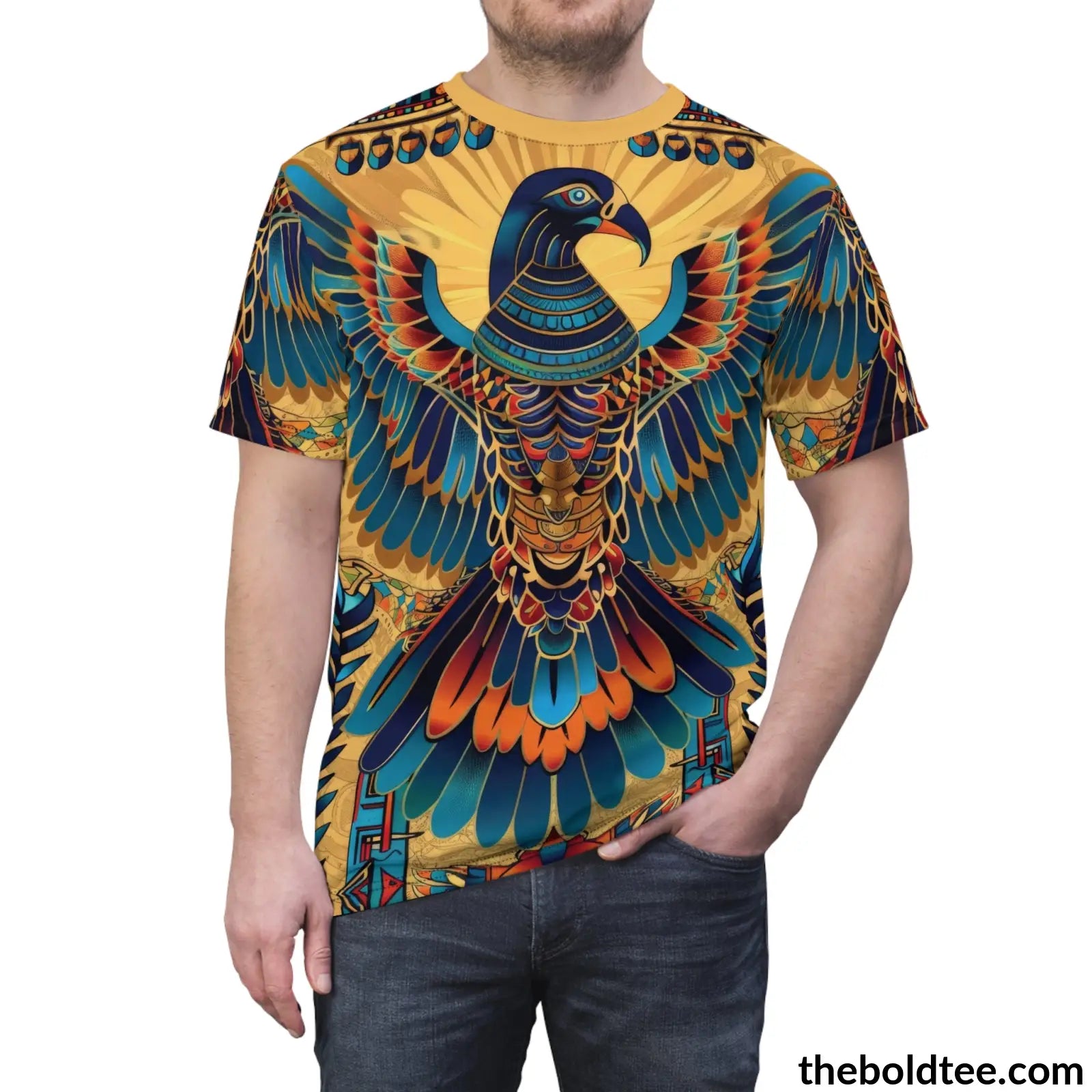 Egypt Pattern Tee - Premium All Over Print Crewneck Shirt Prints