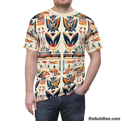 Egypt Pattern Tee - Premium All Over Print Crewneck Shirt Prints