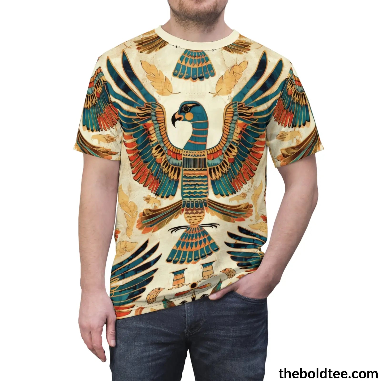 Egypt Pattern Tee - Premium All Over Print Crewneck Shirt Prints