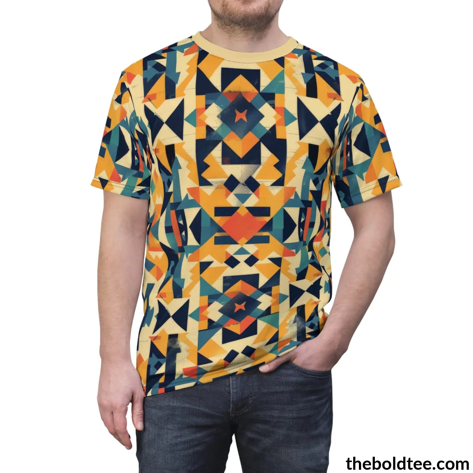 Egypt Pattern Tee - Premium All Over Print Crewneck Shirt Prints