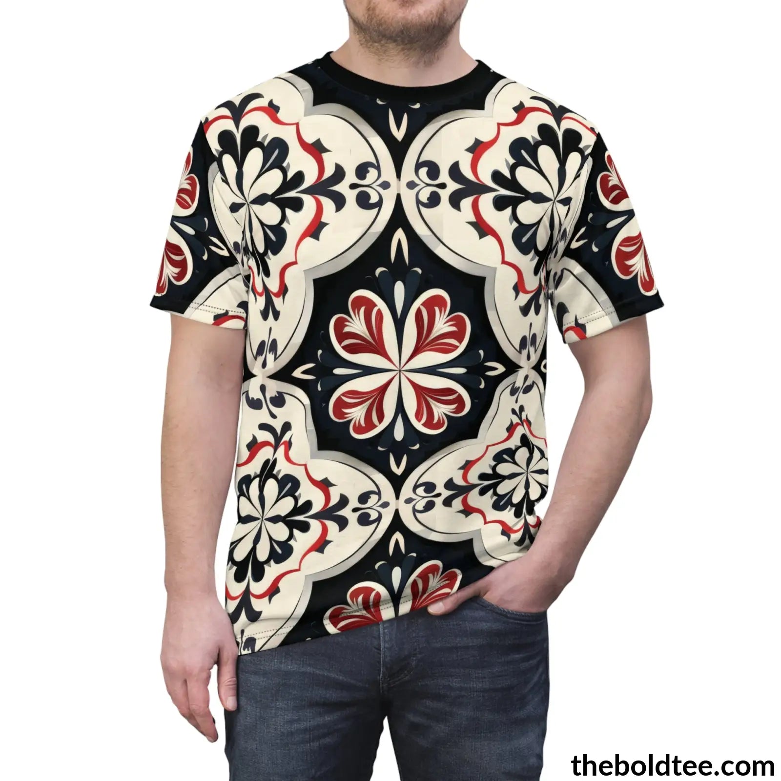 Elegant Pattern Tee - Premium All Over Print Crewneck Shirt Prints