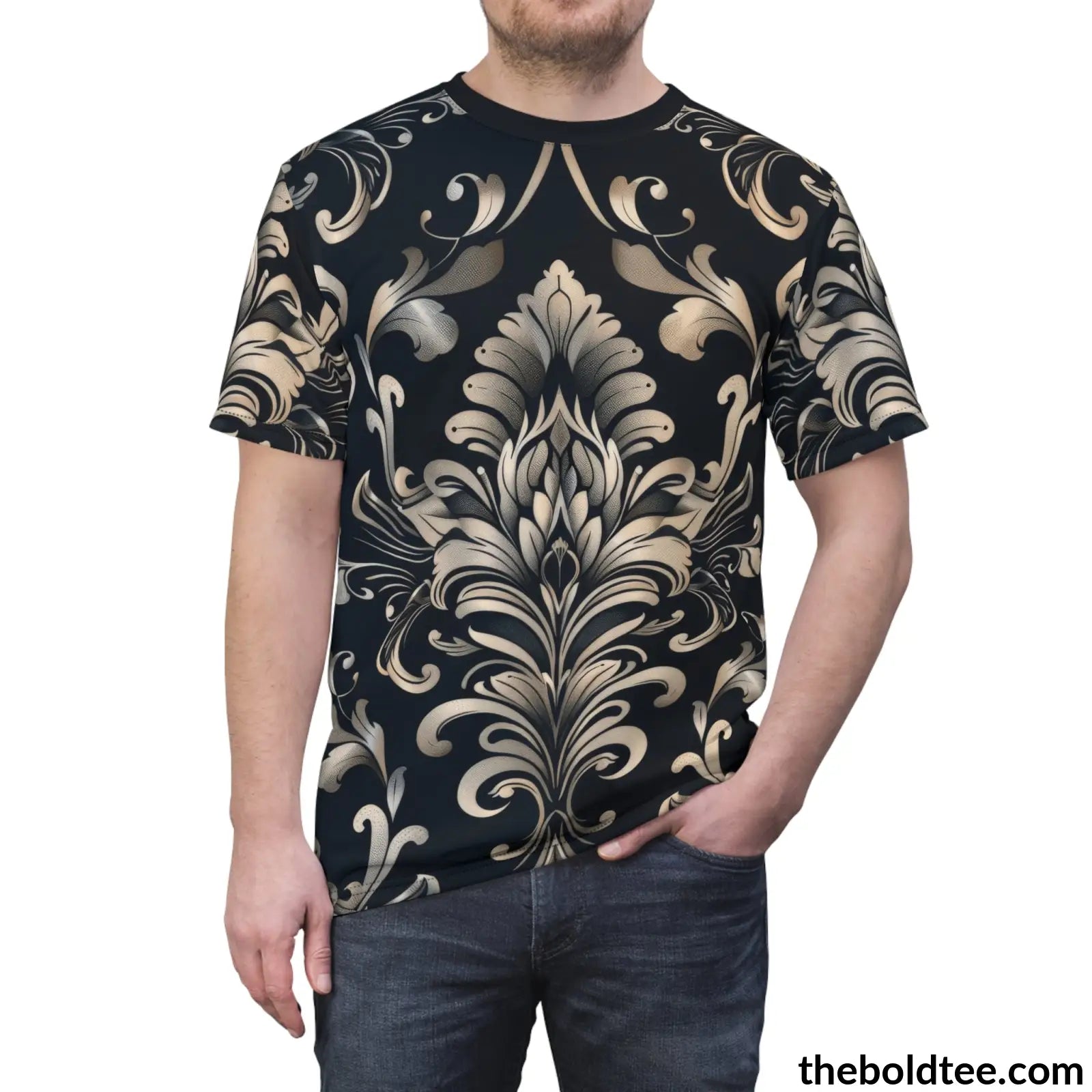 Elegant Pattern Tee - Premium All Over Print Crewneck Shirt Prints