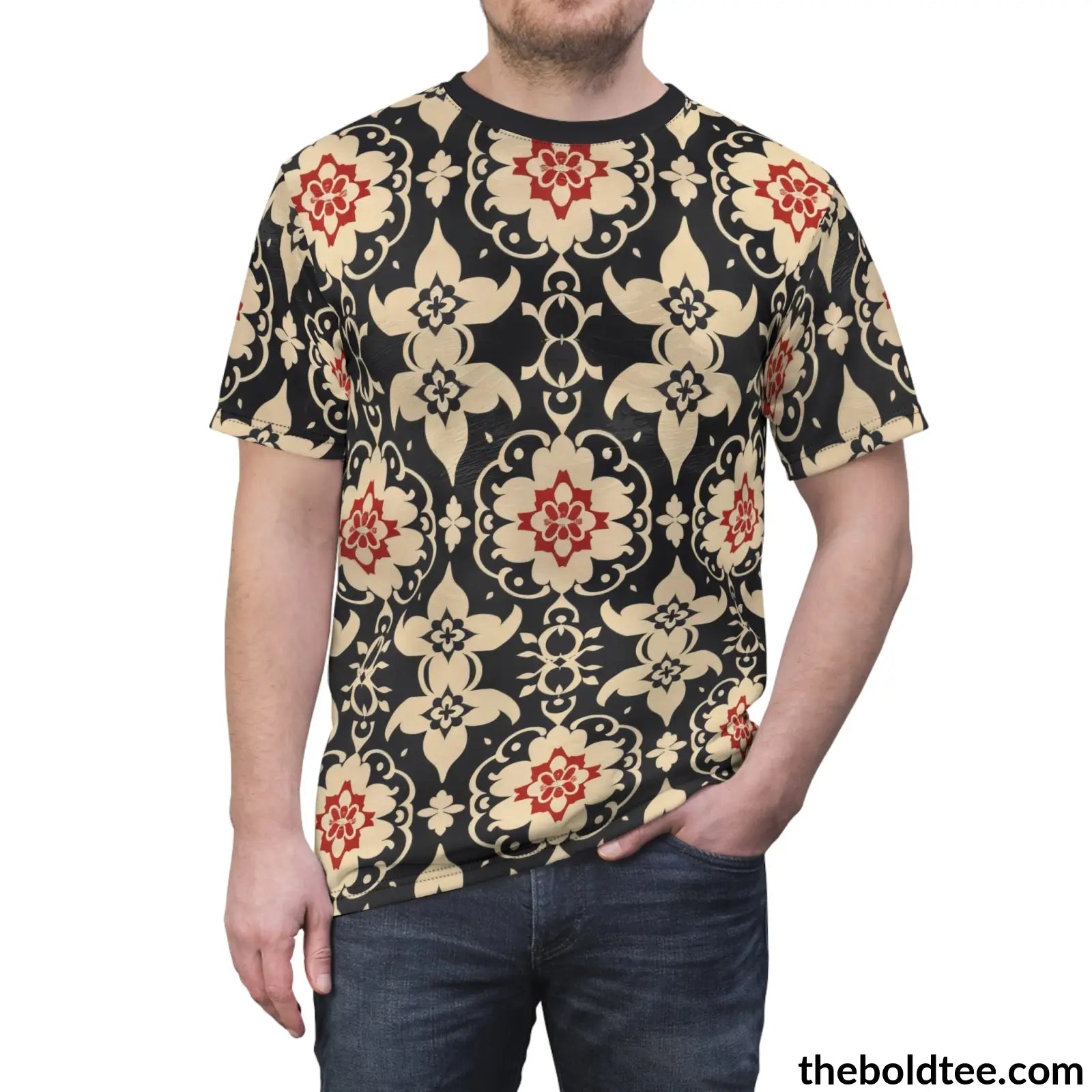 Elegant Pattern Tee - Premium All Over Print Crewneck Shirt Prints