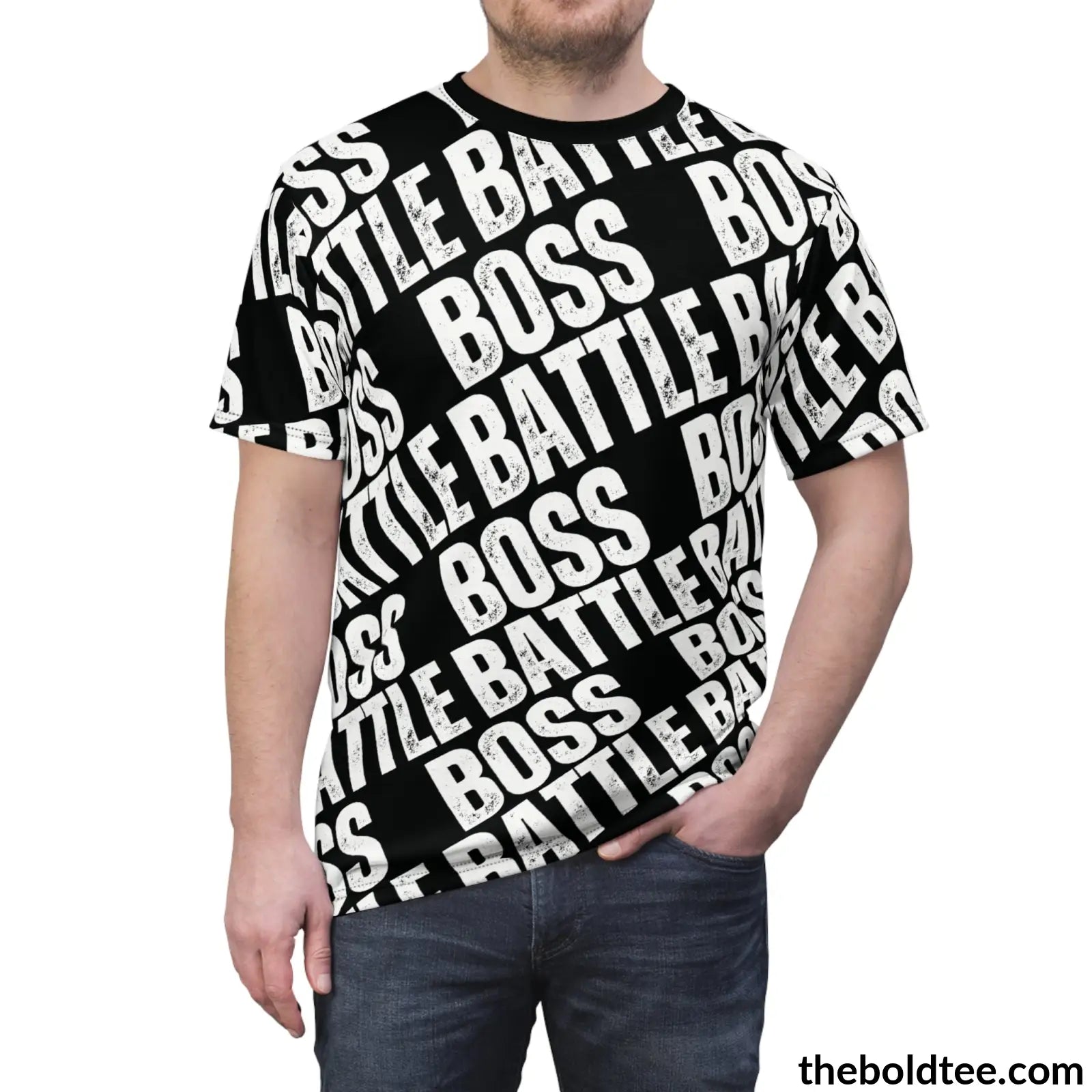 Epic Boss Battle Tee - Premium All Over Print Crewneck Prints