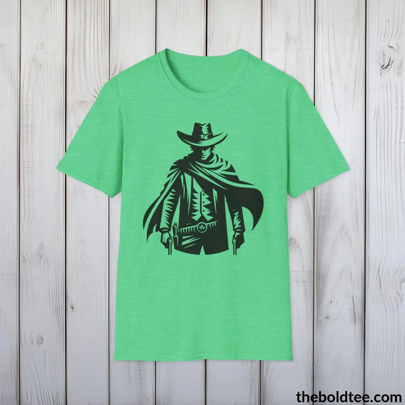 Epic Western Cowboy Tee - Premium Soft Cotton Crewneck Unisex T - Shirt 8 Trendy Colors Heather