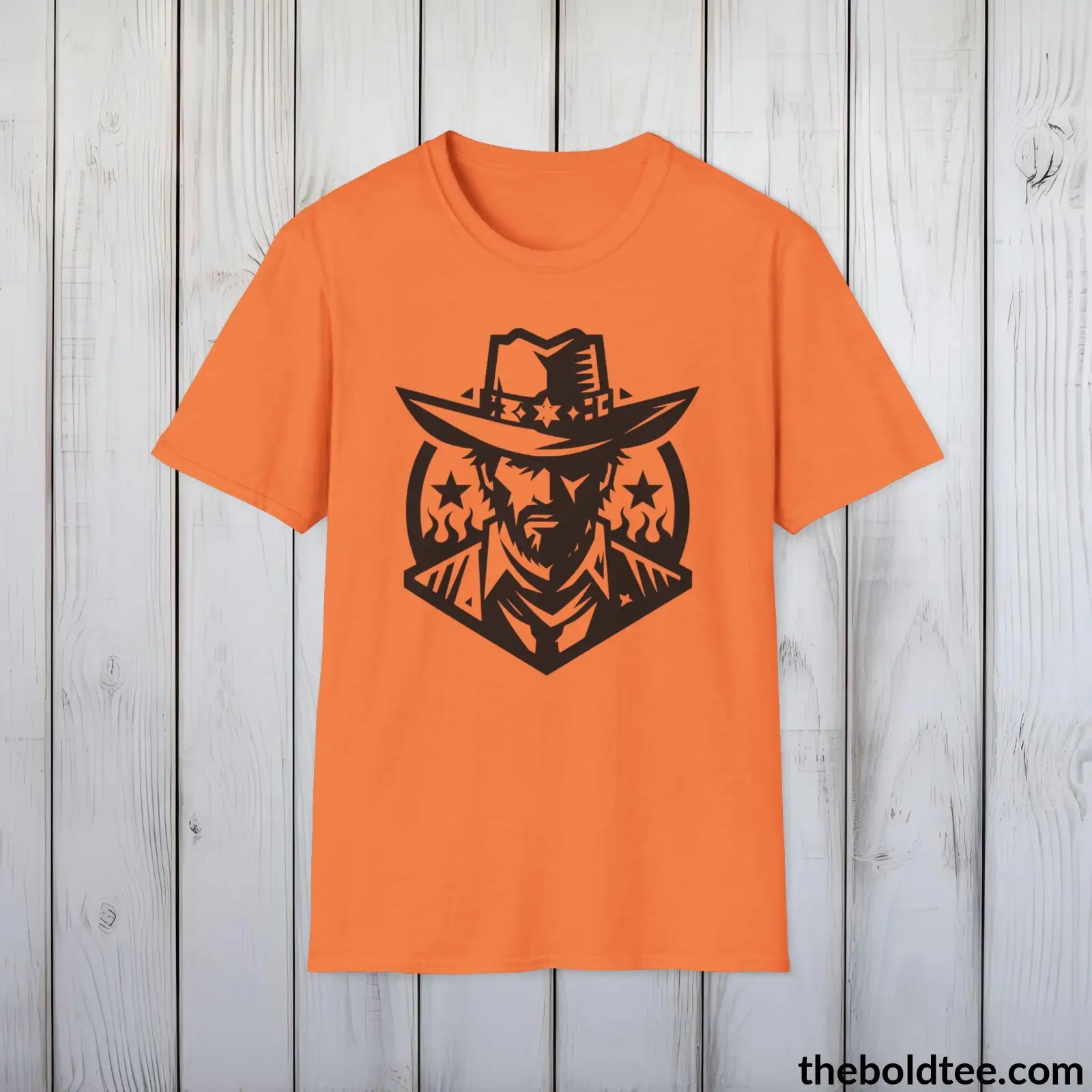 Epic Western Cowboy Tee - Premium Soft Cotton Crewneck Unisex T - Shirt 8 Trendy Colors Heather