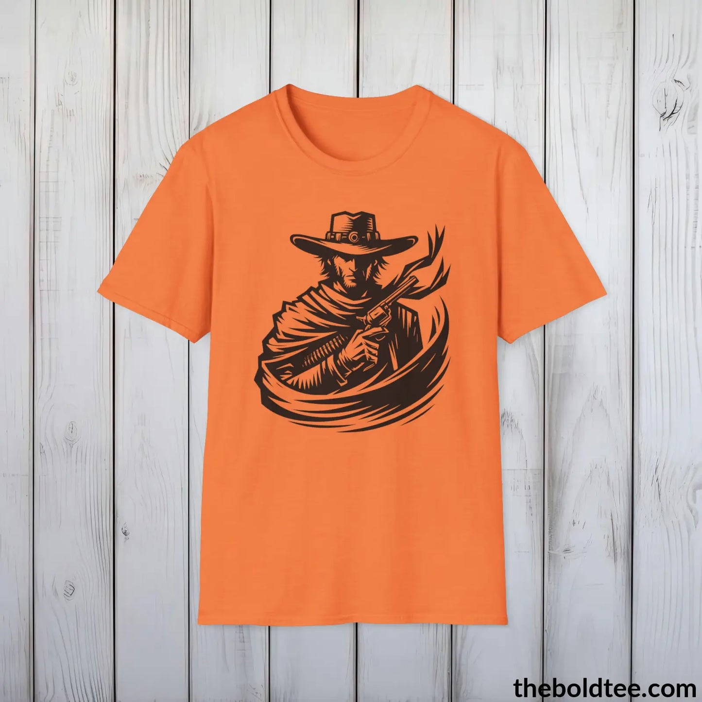 Epic Western Cowboy Tee - Premium Soft Cotton Crewneck Unisex T - Shirt 8 Trendy Colors Heather