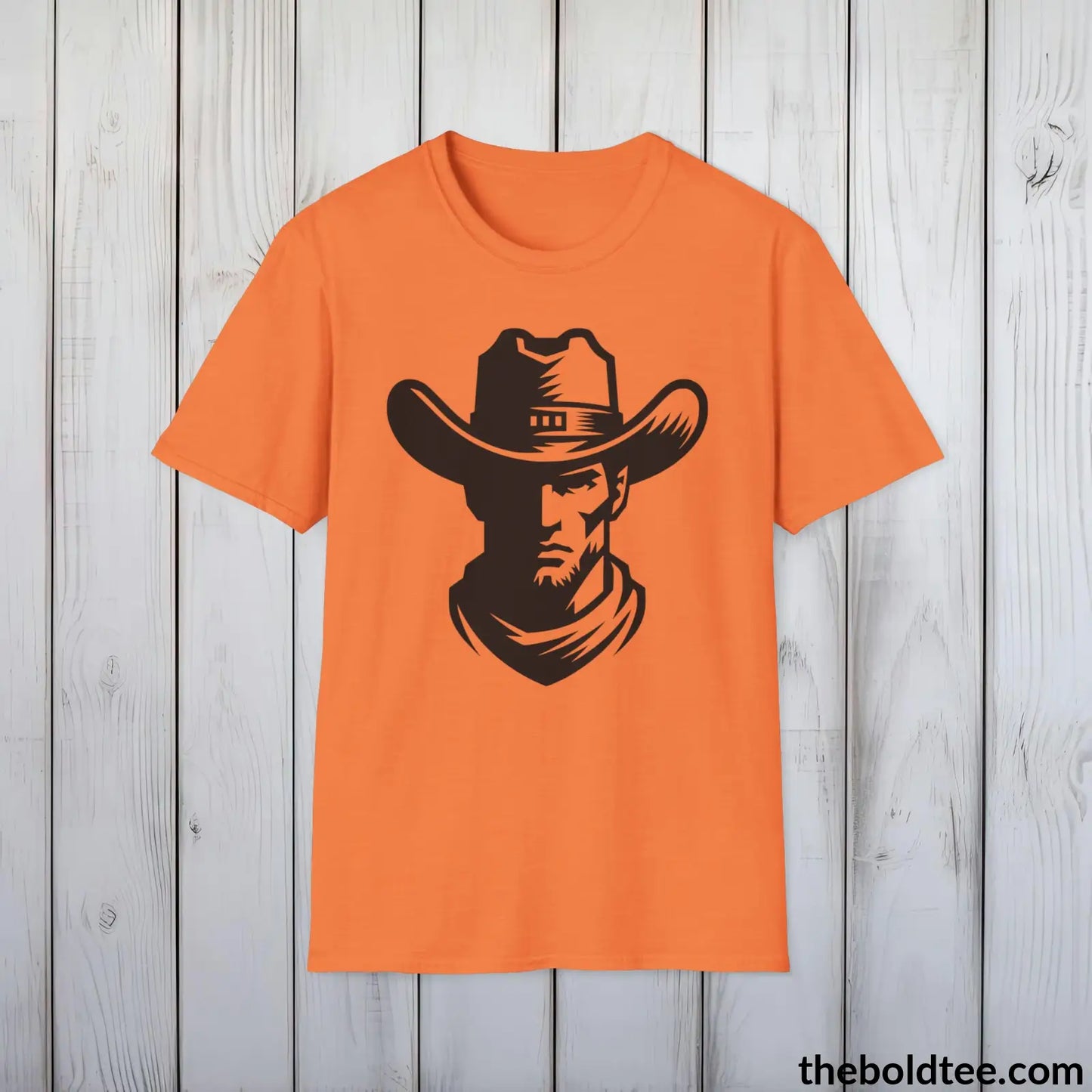 Epic Western Cowboy Tee - Premium Soft Cotton Crewneck Unisex T - Shirt 8 Trendy Colors Heather