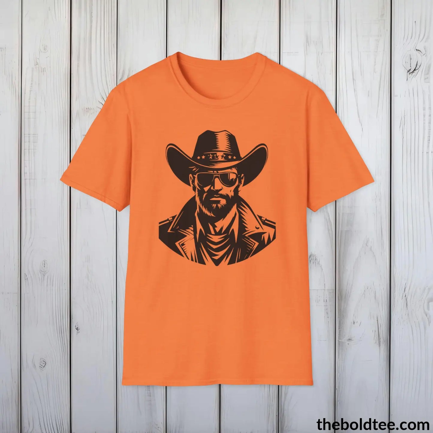 Epic Western Cowboy Tee - Premium Soft Cotton Crewneck Unisex T - Shirt 8 Trendy Colors Heather