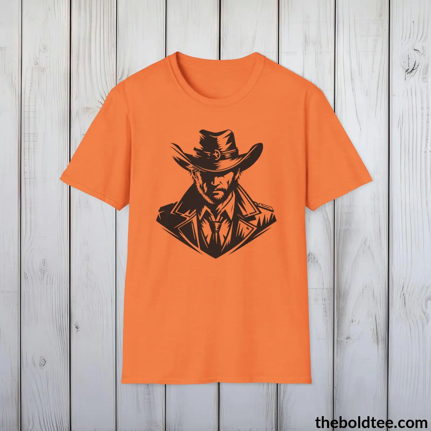 Epic Western Cowboy Tee - Premium Soft Cotton Crewneck Unisex T - Shirt 8 Trendy Colors Heather