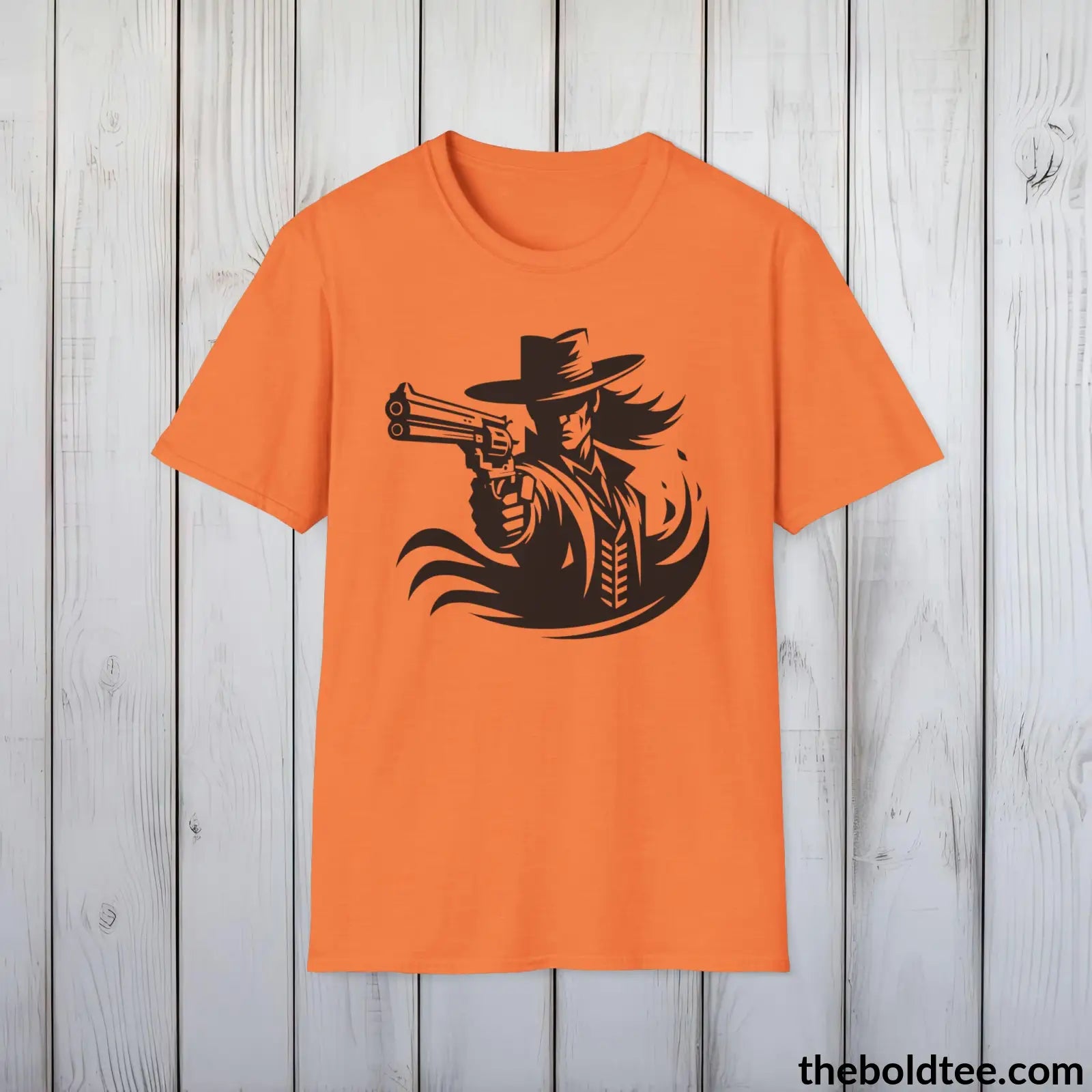 Epic Western Cowboy Tee - Premium Soft Cotton Crewneck Unisex T - Shirt 8 Trendy Colors Heather