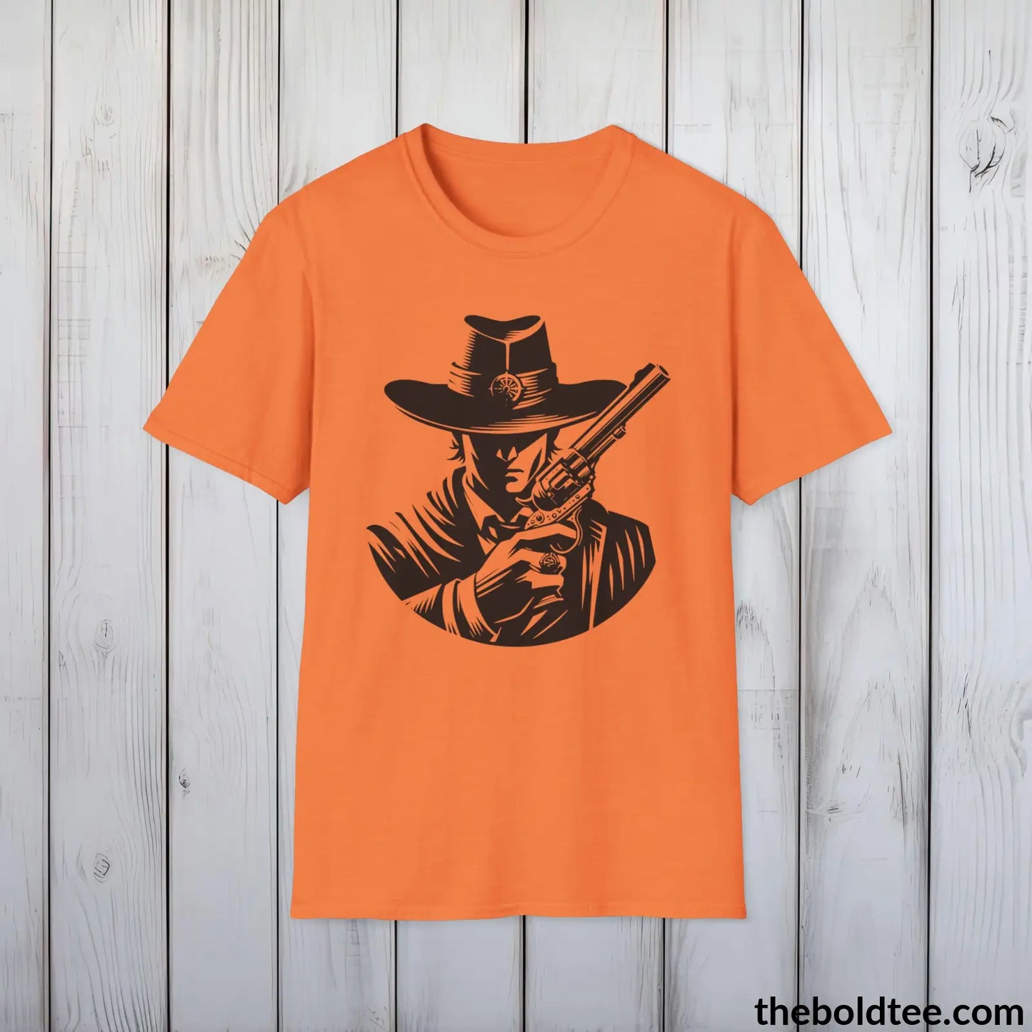 Epic Western Cowboy Tee - Premium Soft Cotton Crewneck Unisex T - Shirt 8 Trendy Colors Heather