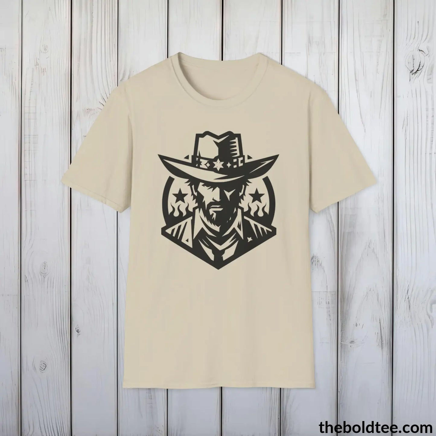 Epic Western Cowboy Tee - Premium Soft Cotton Crewneck Unisex T - Shirt 8 Trendy Colors Sand / S