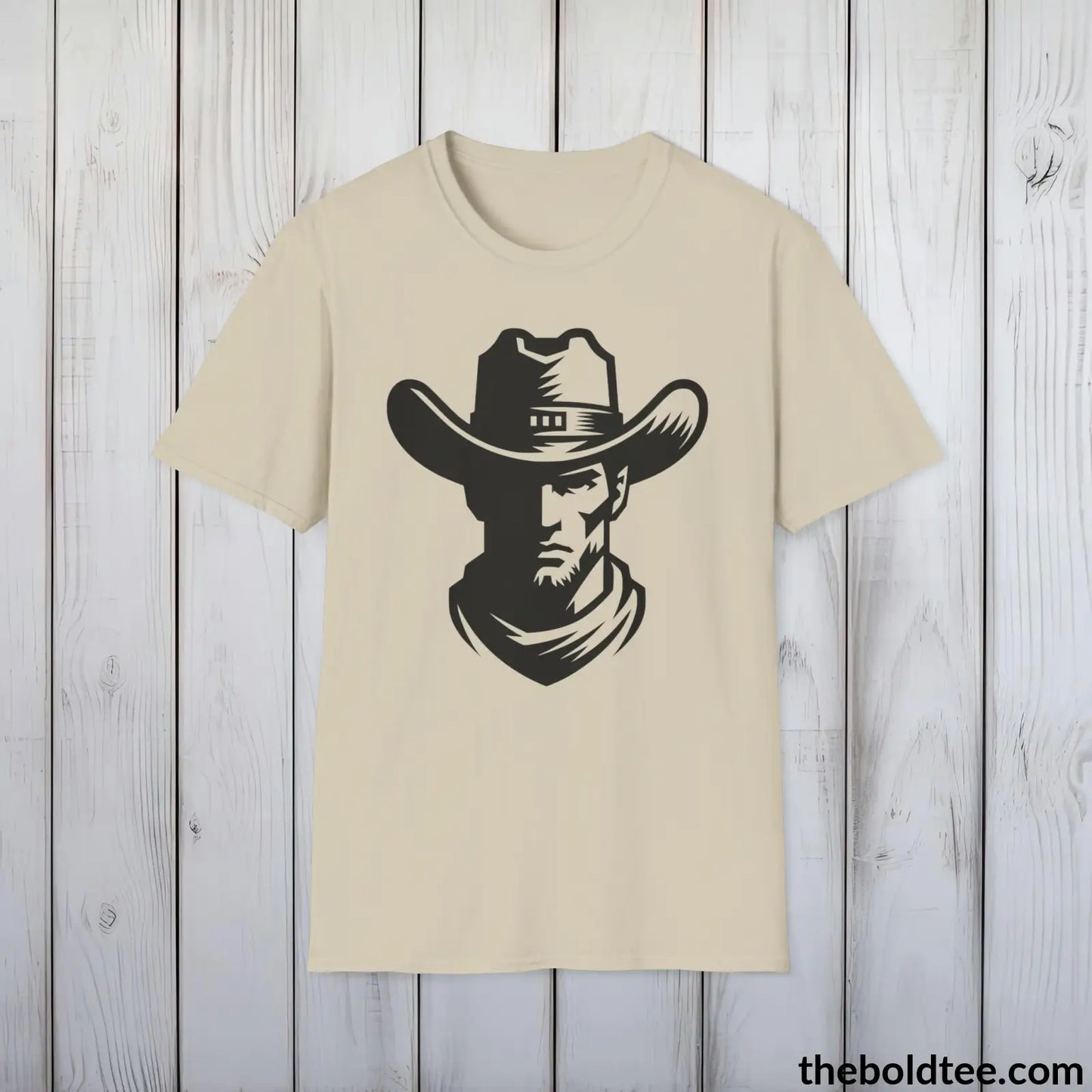 Epic Western Cowboy Tee - Premium Soft Cotton Crewneck Unisex T - Shirt 8 Trendy Colors Sand / S