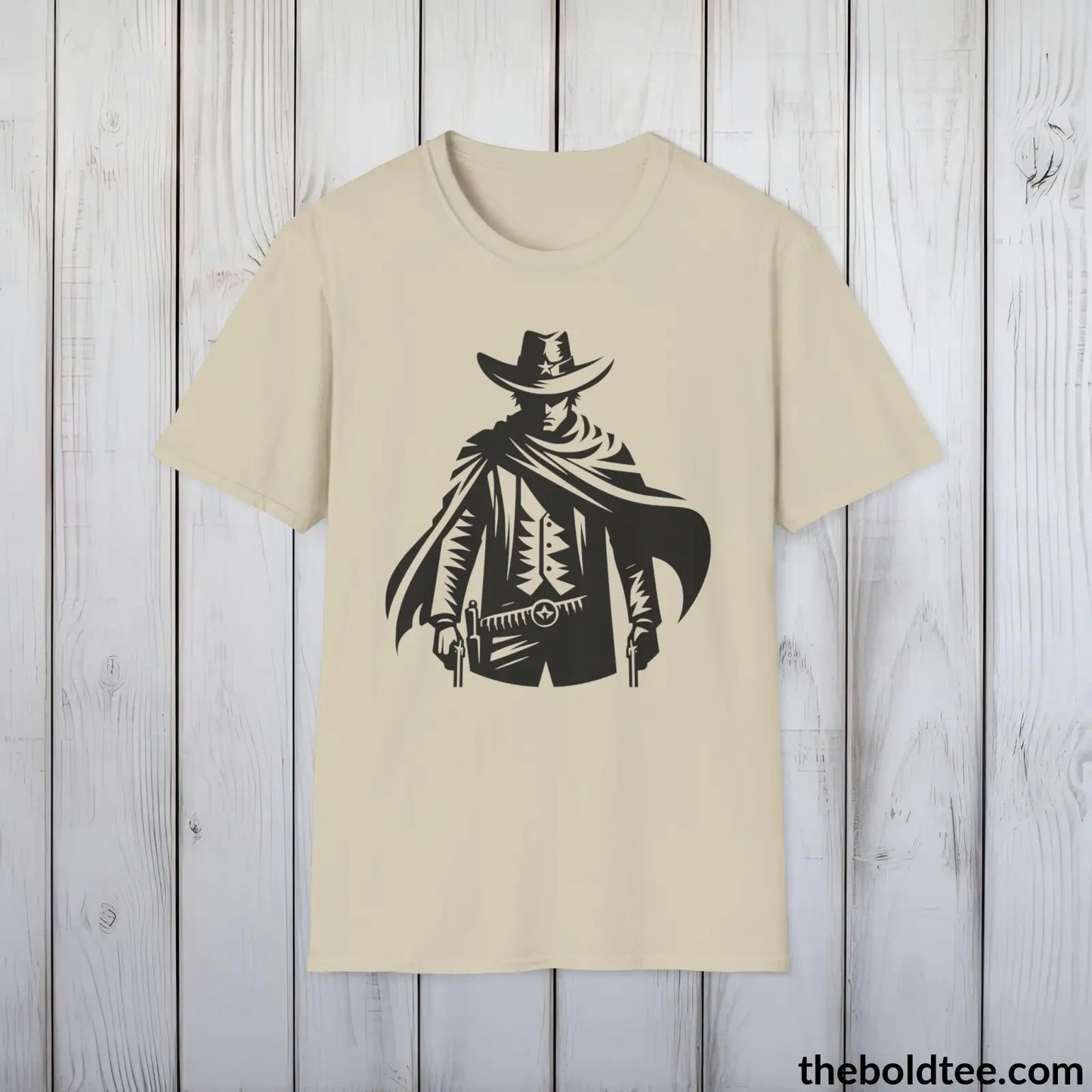 Epic Western Cowboy Tee - Premium Soft Cotton Crewneck Unisex T - Shirt 8 Trendy Colors Sand / S