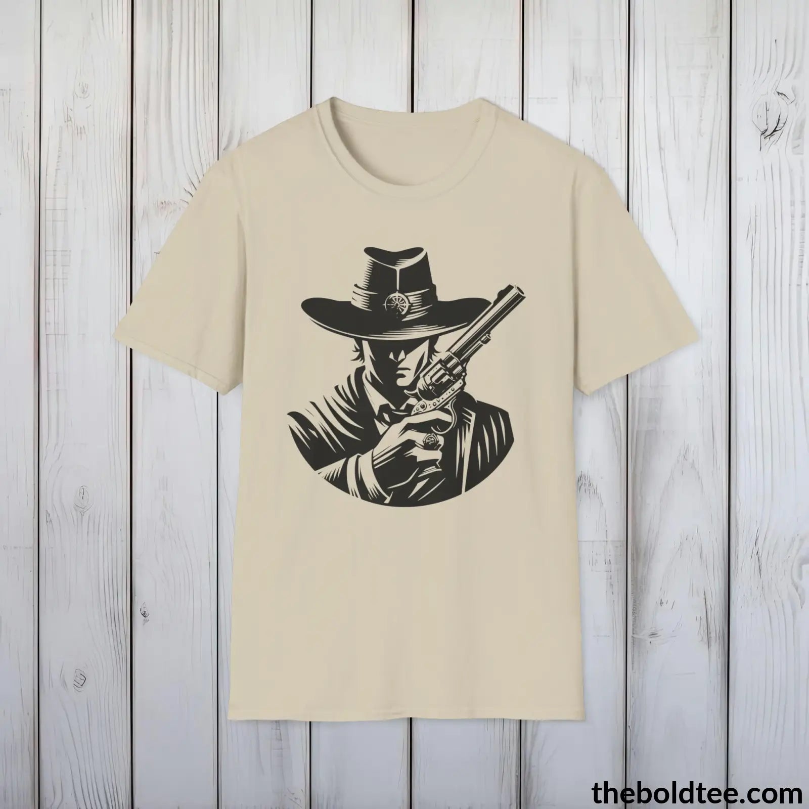 Epic Western Cowboy Tee - Premium Soft Cotton Crewneck Unisex T - Shirt 8 Trendy Colors Sand / S