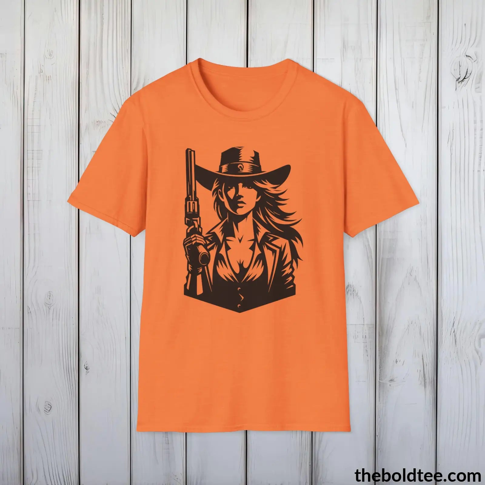 Epic Western Cowgirl Tee - Premium Soft Cotton Crewneck Unisex T - Shirt 8 Trendy Colors Heather