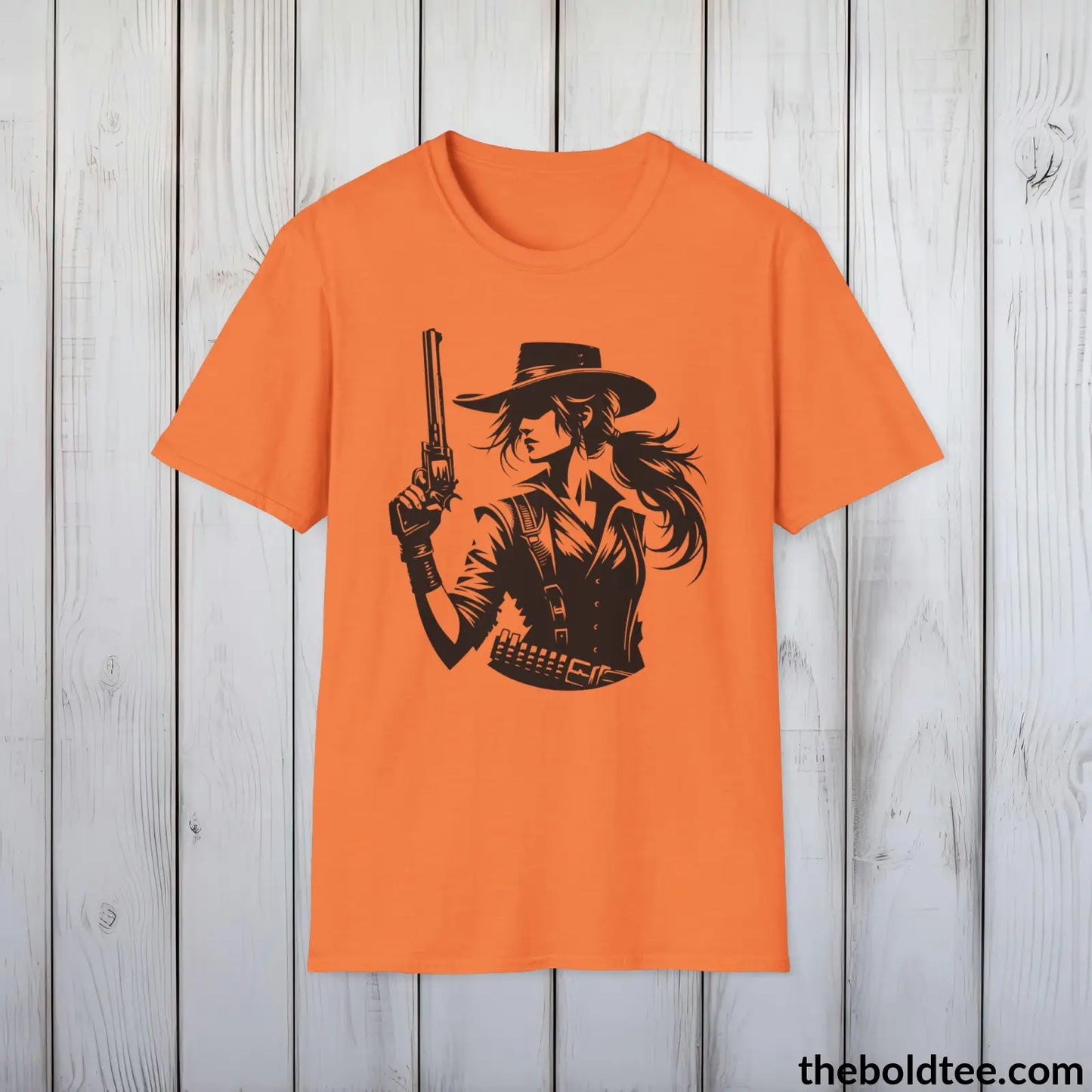 Epic Western Cowgirl Tee - Premium Soft Cotton Crewneck Unisex T - Shirt 8 Trendy Colors Heather