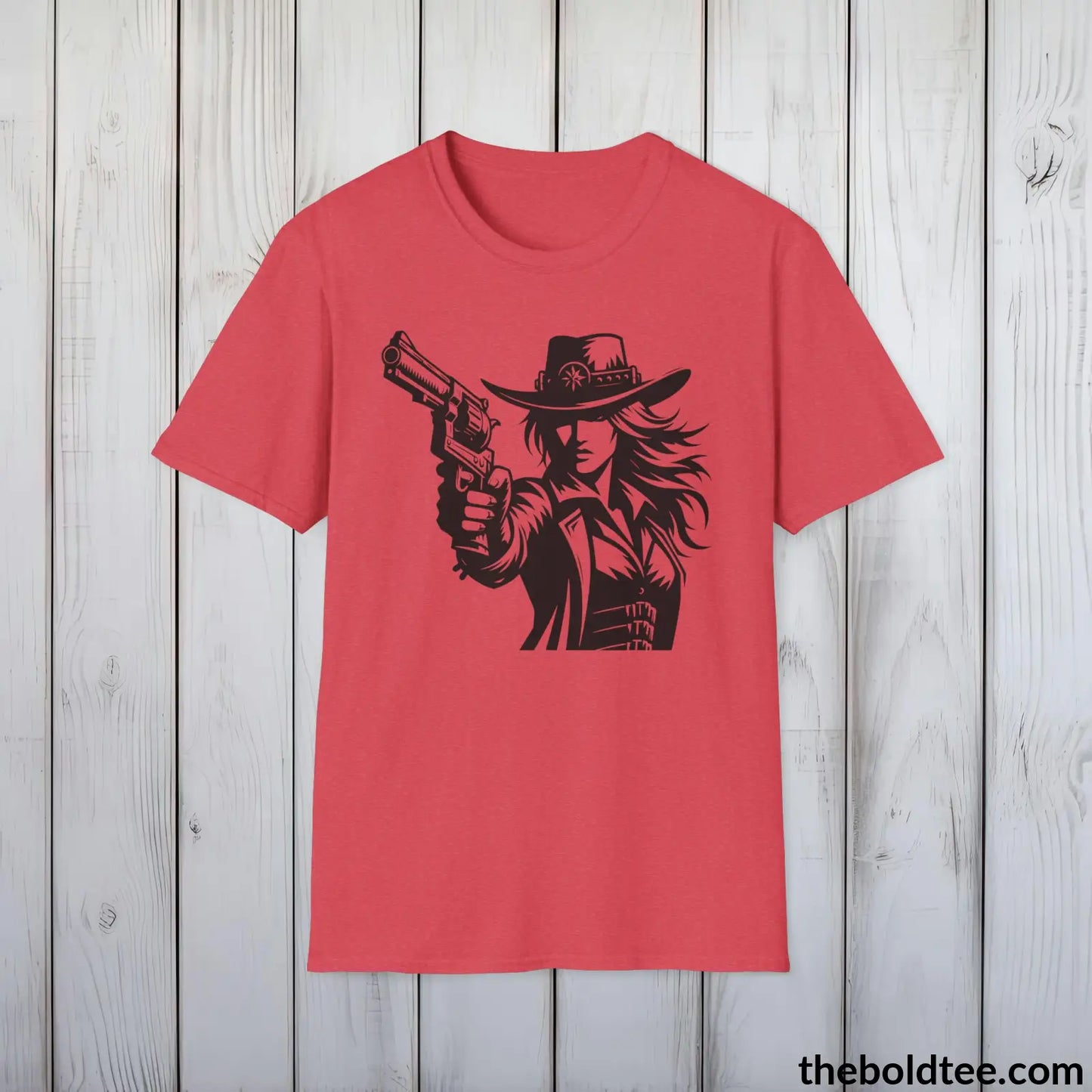 Epic Western Cowgirl Tee - Premium Soft Cotton Crewneck Unisex T - Shirt 8 Trendy Colors Heather