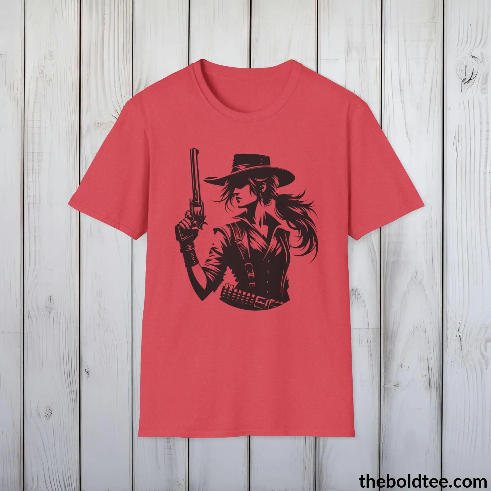 Epic Western Cowgirl Tee - Premium Soft Cotton Crewneck Unisex T - Shirt 8 Trendy Colors Heather