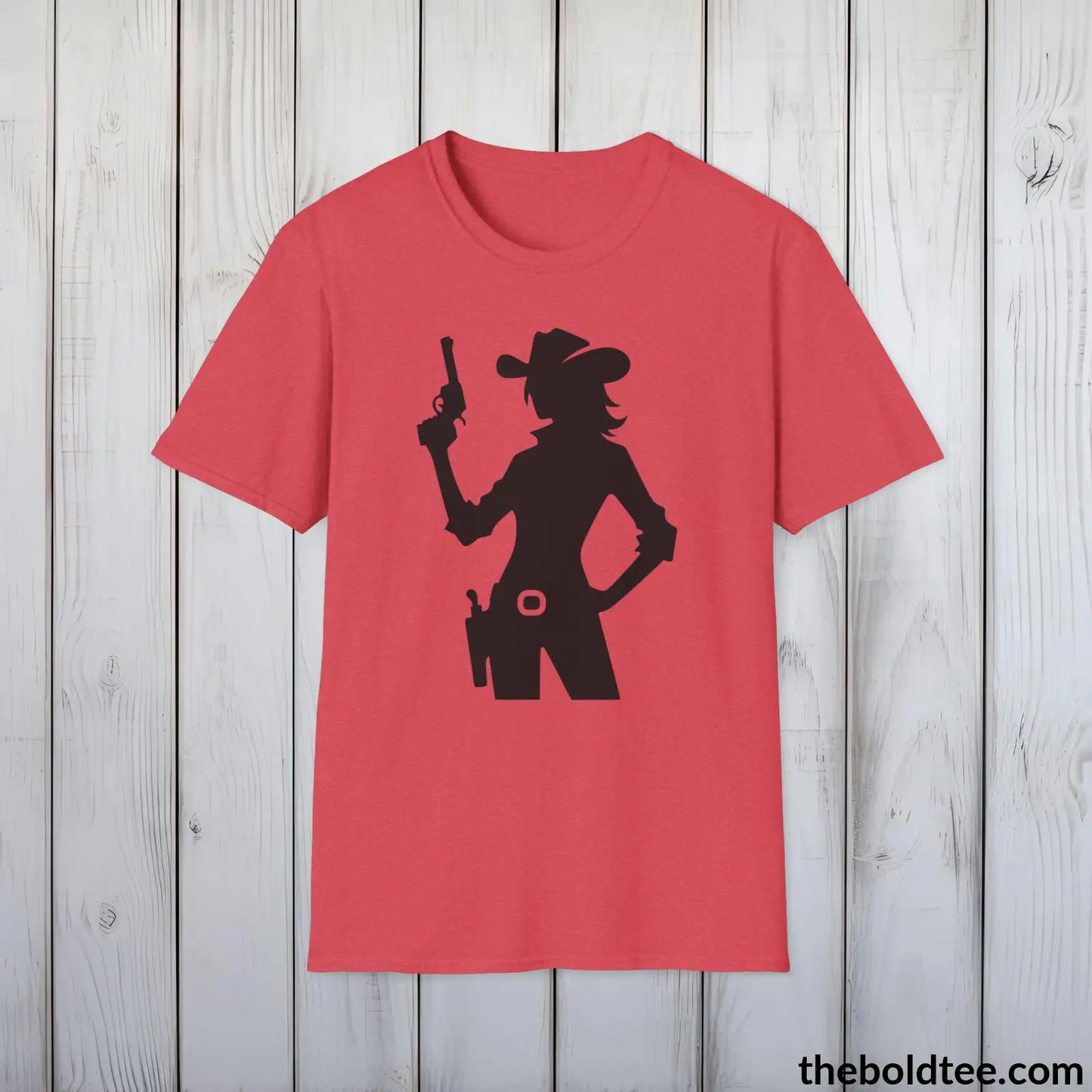 Epic Western Cowgirl Tee - Premium Soft Cotton Crewneck Unisex T - Shirt 8 Trendy Colors Heather