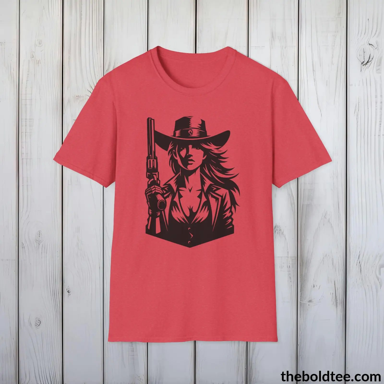 Epic Western Cowgirl Tee - Premium Soft Cotton Crewneck Unisex T - Shirt 8 Trendy Colors Heather