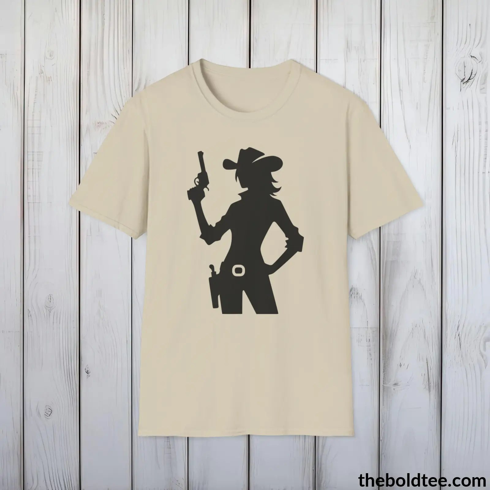 Epic Western Cowgirl Tee - Premium Soft Cotton Crewneck Unisex T - Shirt 8 Trendy Colors Sand / S