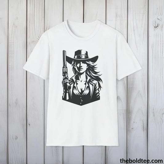 Epic Western Cowgirl Tee - Premium Soft Cotton Crewneck Unisex T - Shirt 8 Trendy Colors White / S