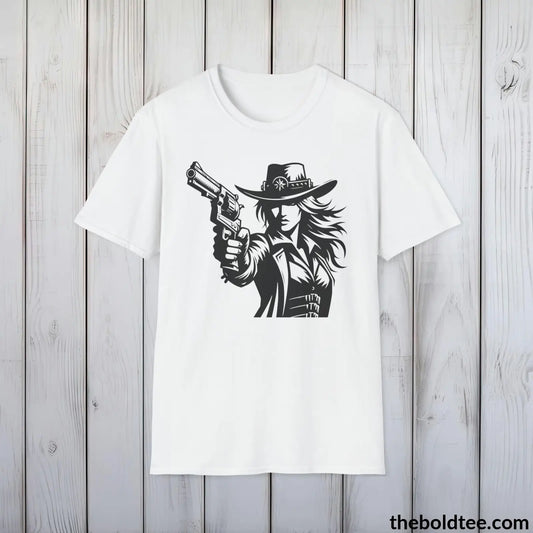 Epic Western Cowgirl Tee - Premium Soft Cotton Crewneck Unisex T - Shirt 8 Trendy Colors White / S