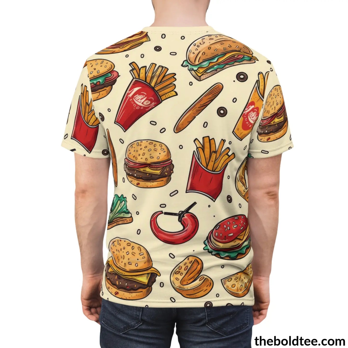 Fast Food Tee - Premium All Over Print Crewneck Shirt Prints