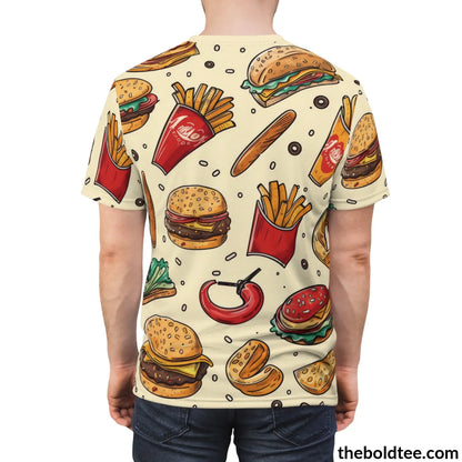 Fast Food Tee - Premium All Over Print Crewneck Shirt Prints