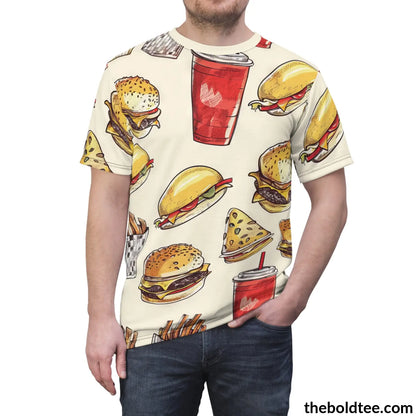 Fast Food Tee - Premium All Over Print Crewneck Shirt Prints