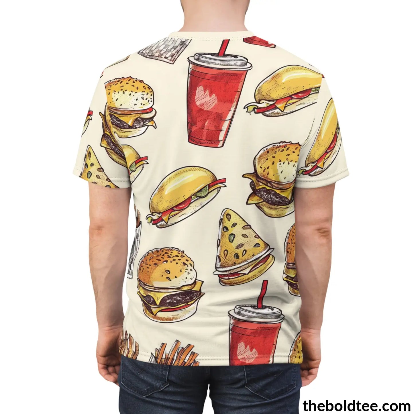 Fast Food Tee - Premium All Over Print Crewneck Shirt Prints