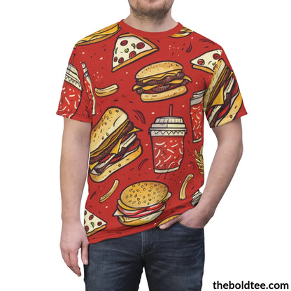 Fast Food Tee - Premium All Over Print Crewneck Shirt Prints