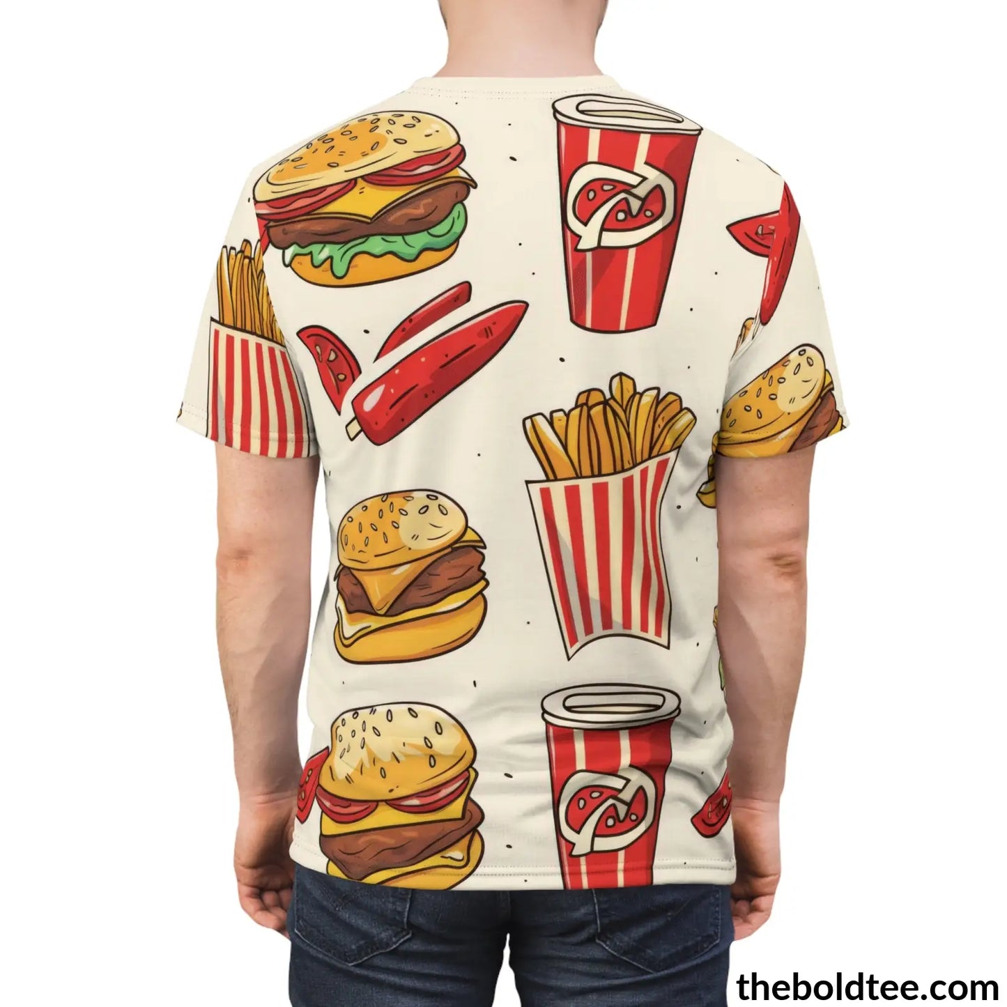 Fast Food Tee - Premium All Over Print Crewneck Shirt Prints