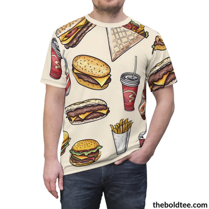 Fast Food Tee - Premium All Over Print Crewneck Shirt Prints