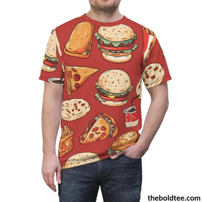 Fast Food Tee - Premium All Over Print Crewneck Shirt Prints