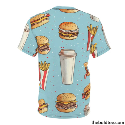 Fast Food Tee - Premium All Over Print Crewneck Shirt Prints