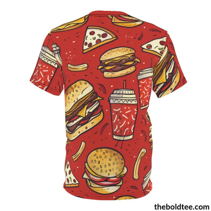 Fast Food Tee - Premium All Over Print Crewneck Shirt Prints