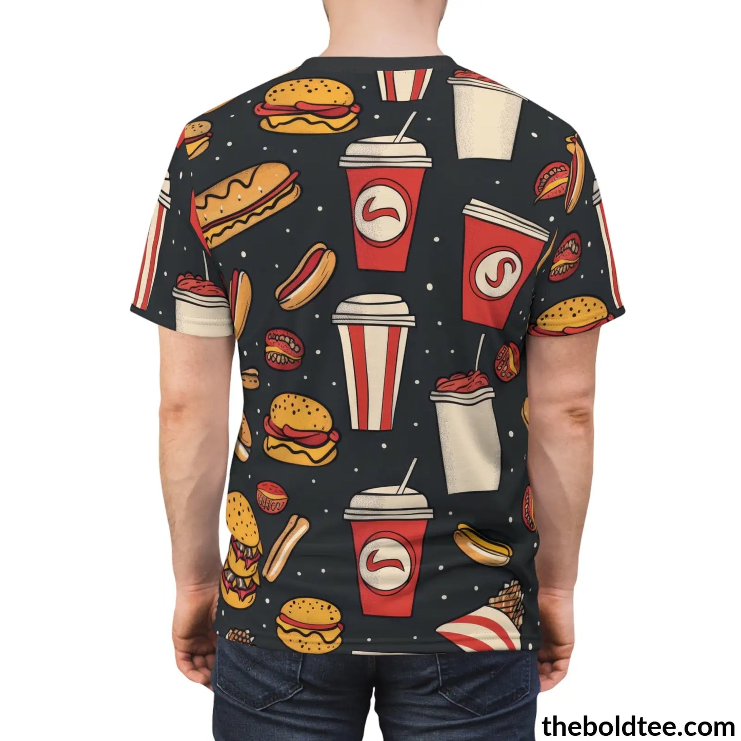 Fast Food Tee - Premium All Over Print Crewneck Shirt Prints