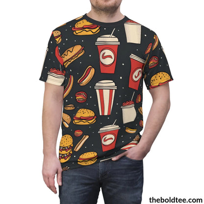 Fast Food Tee - Premium All Over Print Crewneck Shirt Prints