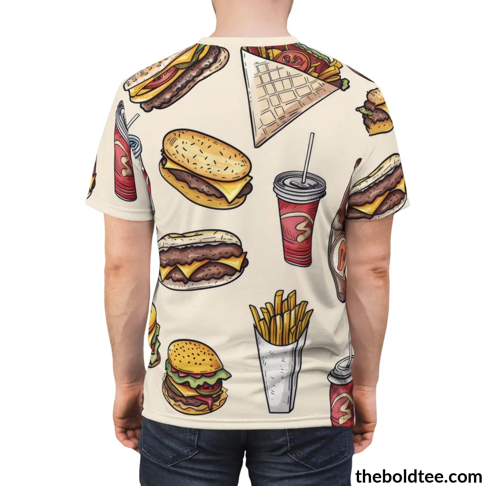 Fast Food Tee - Premium All Over Print Crewneck Shirt Prints