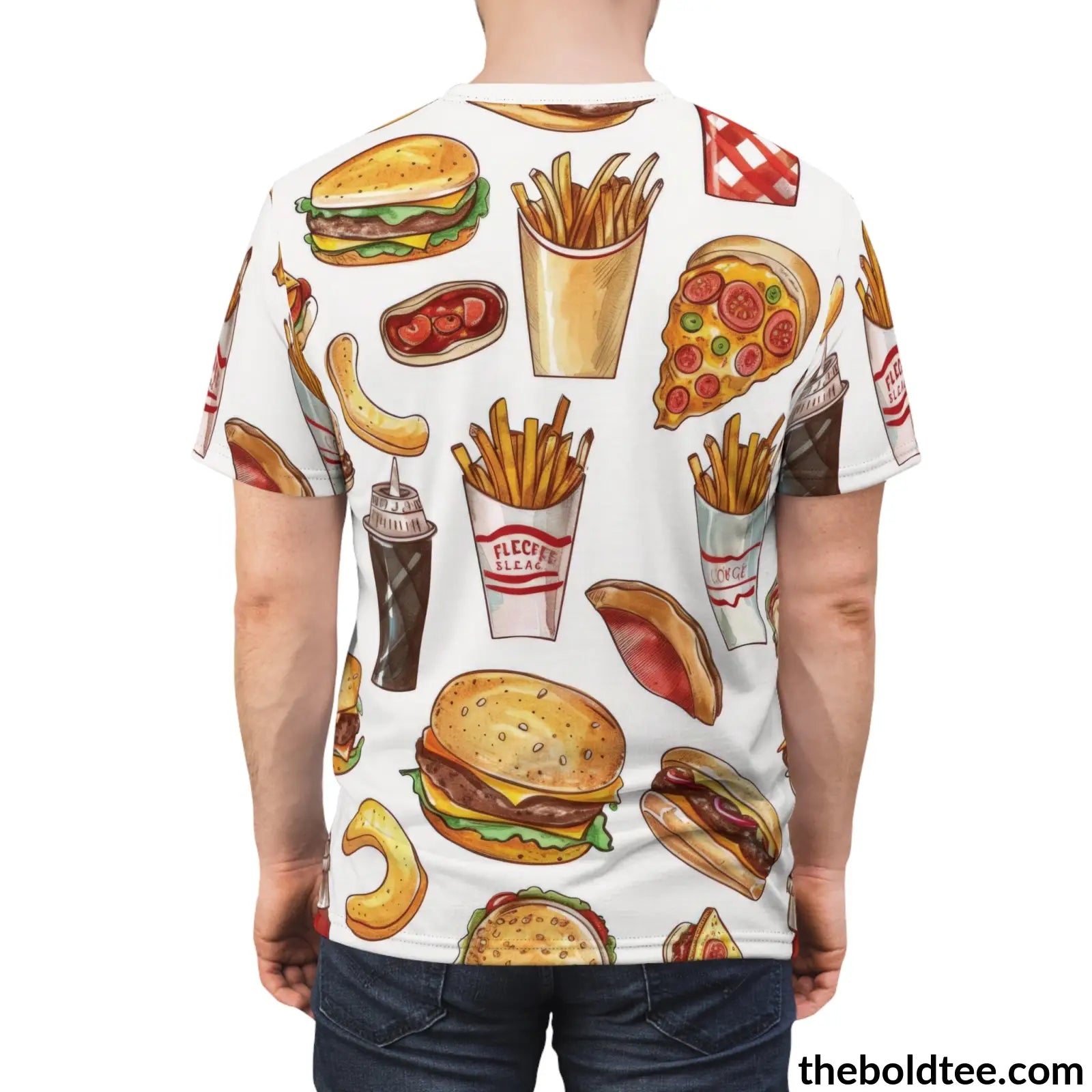 Fast Food Tee - Premium All Over Print Crewneck Shirt Prints